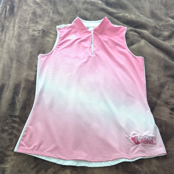 adidas Tops - Adidas Pink Gradient Sleeveless Golf Polo